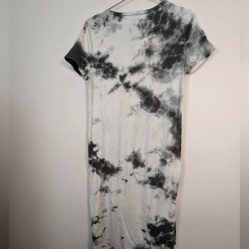 Revolve Michael Lauren Augustus Tie-Dye Midi T-Shirt Dress XS Black Grey EUC - Picture 5 of 9